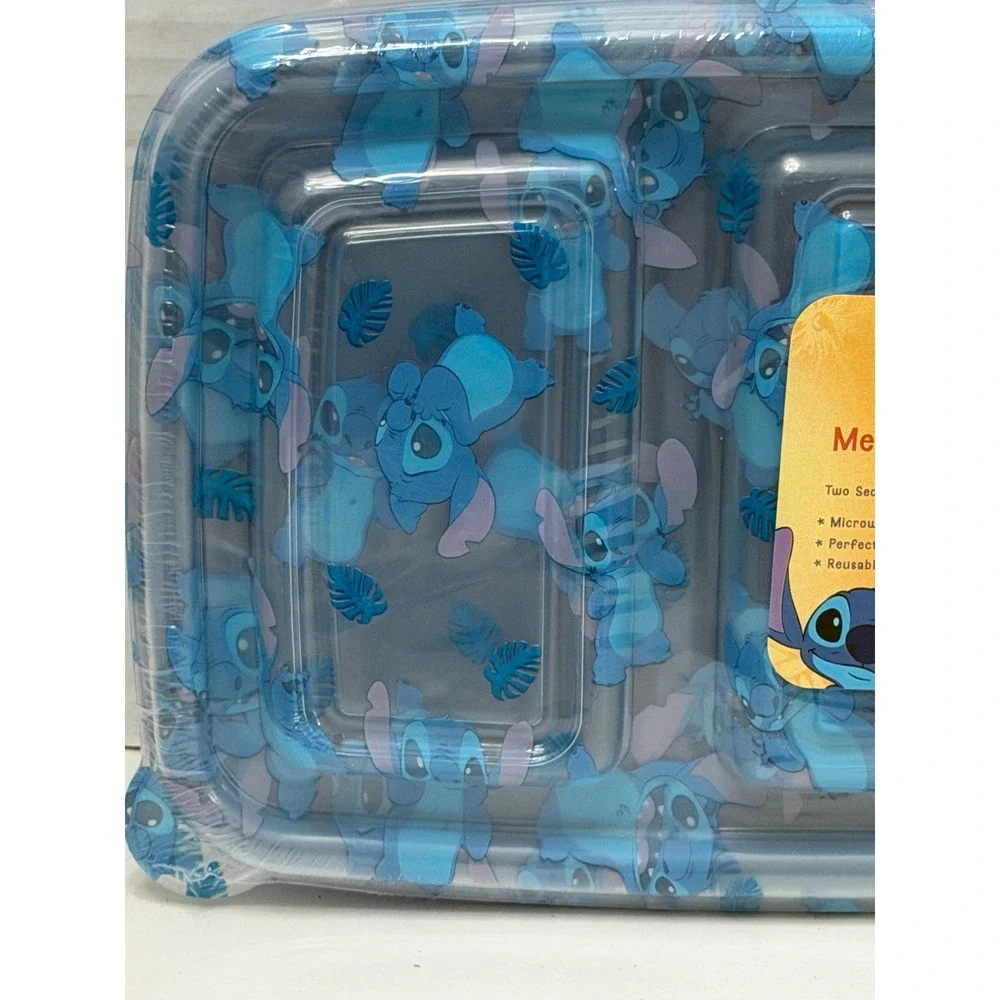 Disney Stitch 4 Piece Meal Prep Container Set 25.3oz Blue Divided Lilo & Stitch